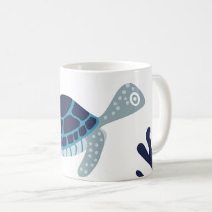 Caneca De Café Sob tartaruga do mar - mar