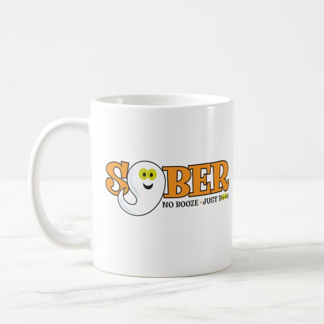 Caneca De Café Sober Halloween com Ghost Cute (Esquerda)