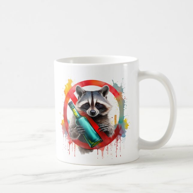 Caneca De Café Sober, Raccoon, sem álcool, não alcoólico (Direita)