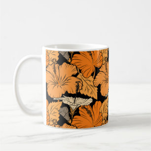 Caneca De Café Sobre fundo preto. Pintor desenhado à mão rastei
