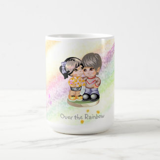 Caneca De Café Sobre o arco-íris -