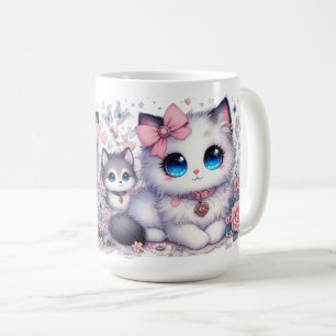 Caneca De Café Sobrecarga de gatinhos de cutena: Gato e cão de ol