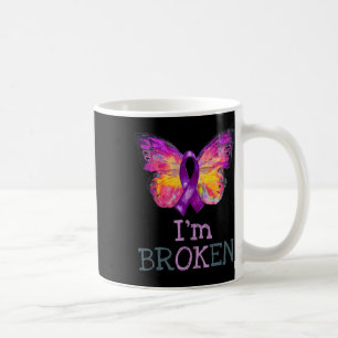 Caneca De Café Sobredosagem Borboleta Roxo Fita Roxa