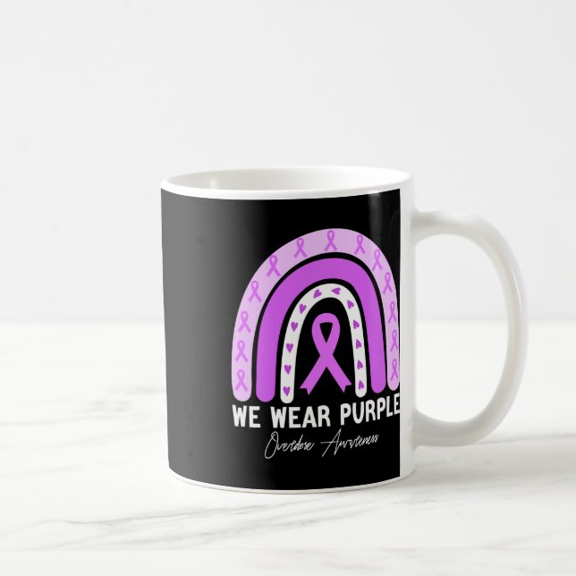 Caneca De Café Sobredosagem da Borboleta Mês Fita Roxa (Direita)