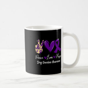 Caneca De Café Sobredosagem de drogas Sensibilização Paz Amor Esp