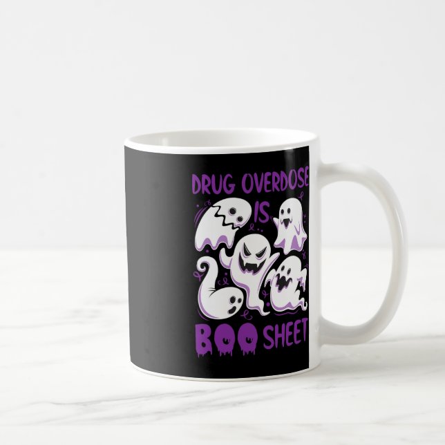 Caneca De Café Sobredosagem de fármaco é Halloween Roxo Boos Dive (Direita)