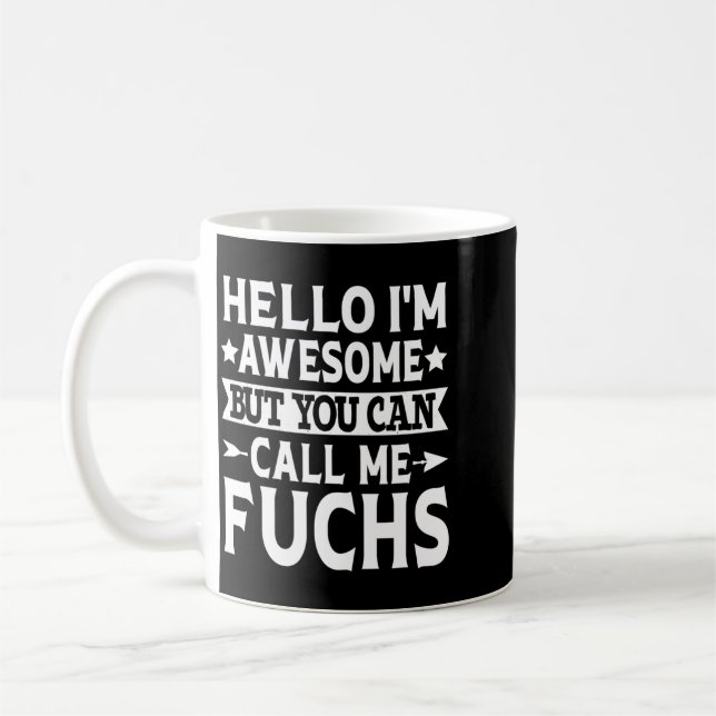 Caneca De Café Sobrenome Fuchs Chame a Equipe da Família Fuchs So (Esquerda)
