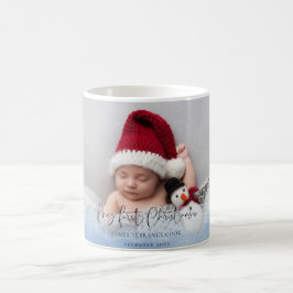 Caneca De Café Sobreposição de Fotografias de Natal do Bebê
