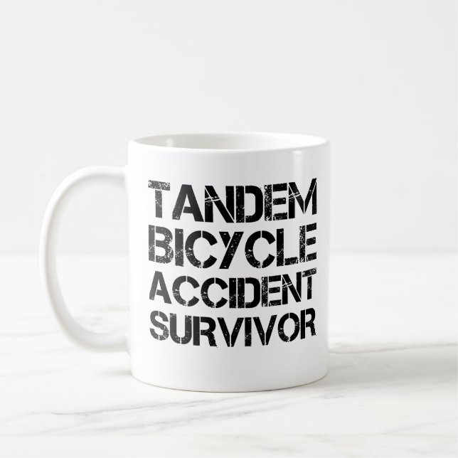 Caneca De Café Sobrevivência do Acidente Bicicleta Tandem (Esquerda)