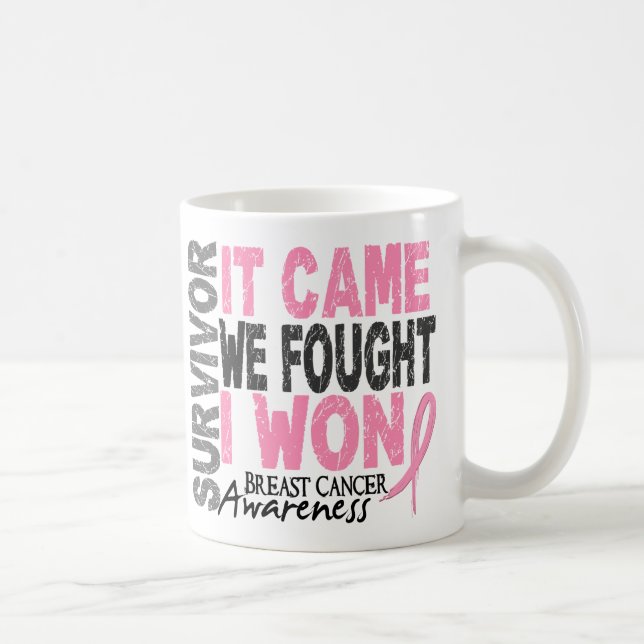 Caneca De Café Sobrevivência Do Câncer Da Mama Que Viemos Combate (Direita)