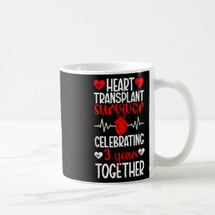 Caneca De Café Sobrevivência do Transplante Cardíaco 3º Aniversár