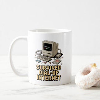 Caneca De Café Sobrevivente da Internet Discada – Nostalgia Retro