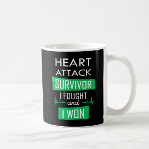 Caneca De Café Sobrevivente de ataque cardíaco, eu lutei e eu ven
