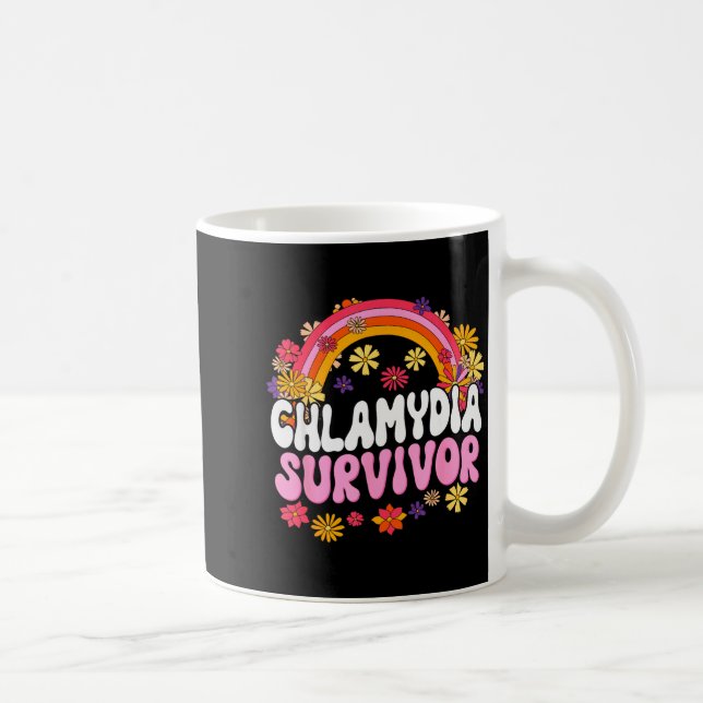 Caneca De Café Sobrevivente de Clamídia Gráfico Engraçado (Direita)