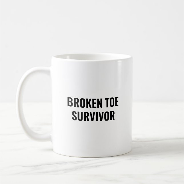 Caneca De Café Sobrevivente de Dedão Quebrado Presente Divertido  (Esquerda)
