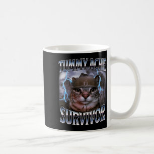 Caneca De Café Sobrevivente de Dor de Barriga Meme de Gato Engraç