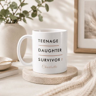 Caneca De Café Sobrevivente de Filha Adolescente Personalizado