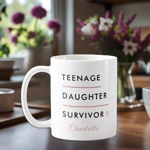 Caneca De Café Sobrevivente de Filha Adolescente Personalizado