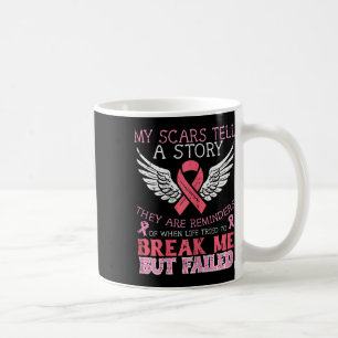 Caneca De Café Sobrevivente do Câncer da Mama Minha cicatriz Cont