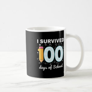 Caneca De Café Sobrevivi 100 Dias De Escola Alunos Professores 10