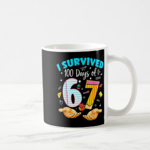 Caneca De Café Sobrevivi 100 dias de professor(a) escolar do 67º