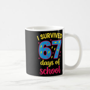 Caneca De Café Sobrevivi 67 Dias De Escola 100 Dias Brainrot Seis