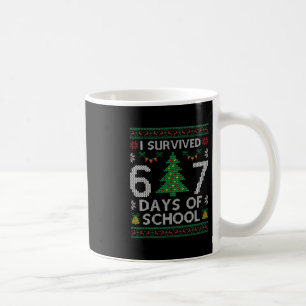 Caneca De Café Sobrevivi 67 Dias De Escola Engraçado Six Seven Me