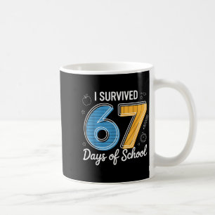 Caneca De Café Sobrevivi 67 Dias De Escola Meme Divertido Profess