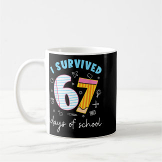 Caneca De Café Sobrevivi 67 Dias De Escola Piada Engraçada Profes
