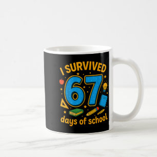 Caneca De Café Sobrevivi 67 Dias De Escola Professores Engraçados