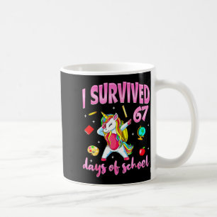 Caneca De Café Sobrevivi 67 Dias De Escola Unicórnio Dabbing Ensi