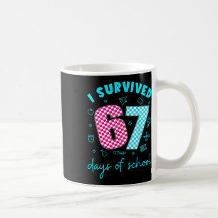 Caneca De Café Sobrevivi a 67 Dias de Aula Meme Engraçado Profess