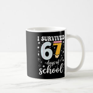 Caneca De Café Sobrevivi a 67 Dias de Aula Meme Engraçado Profess