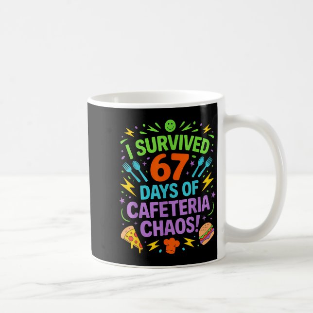 Caneca De Café Sobrevivi a 67 Dias de Caos na Cafeteria Almoço da (Direita)