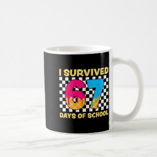 Caneca De Café Sobrevivi a 67 Dias de Escola Meme Engraçado Aluno
