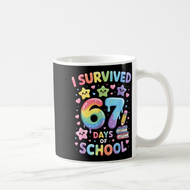 Caneca De Café Sobrevivi a 67 Dias de Escola - Professores Engraç (Direita)