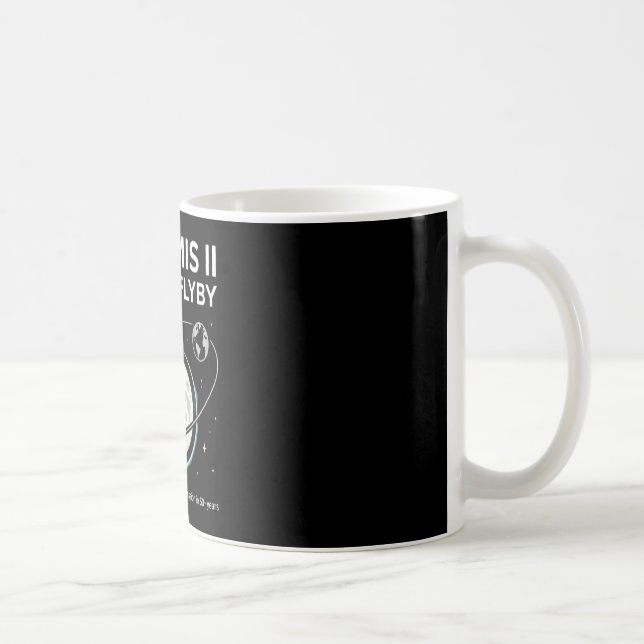 Caneca De Café Sobrevoo Lunar 2026 - Missão Espacial à Lua (Direita)