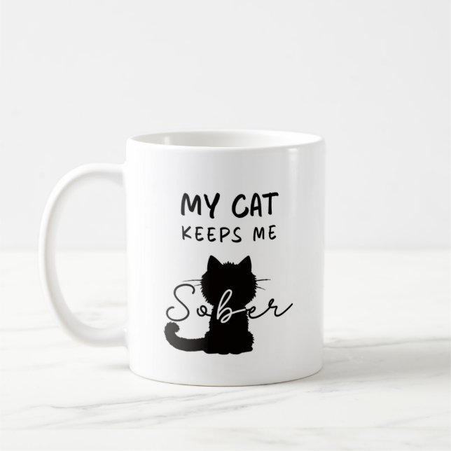 Caneca De Café Sobriedade do Cat Lover (Esquerda)