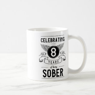 Caneca De Café Sobriety Gift Recovery Anniversário de 8 anos Sobe