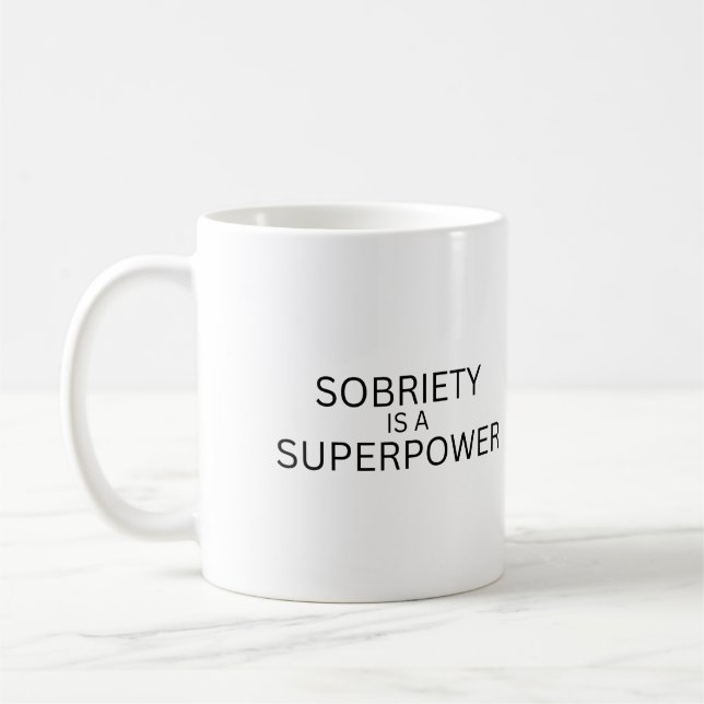 Caneca De Café Sobriety Is A Superpower Minimalist Mug (Esquerda)
