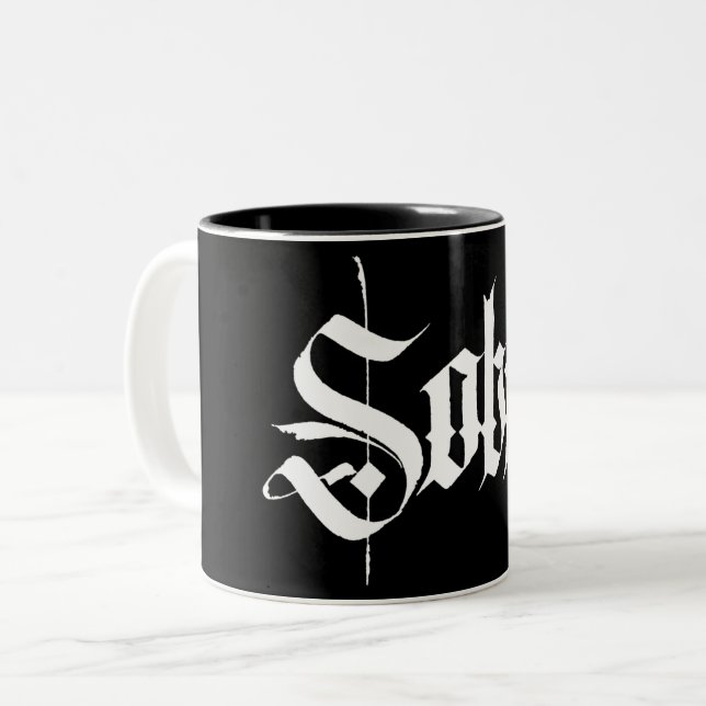Caneca de café sóbrio da caligrafia (Frente Esquerda)