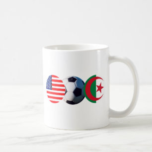 Caneca De Café Soccer Ball Argélia & USA Bandeiras do MUSEUM Zaz