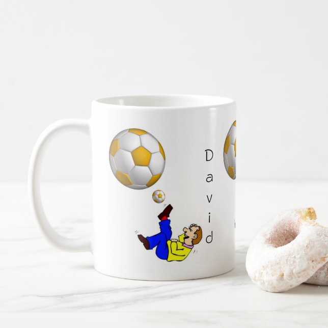 Caneca De Café Soccer Ball Man Mug (Com Donut)