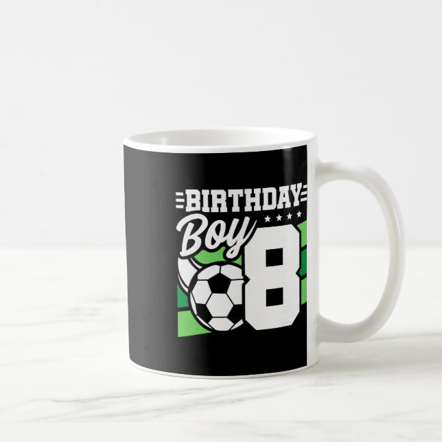 Caneca De Café Soccer Birthday Party - 8 Year Old Boy - 8th Birth (Direita)