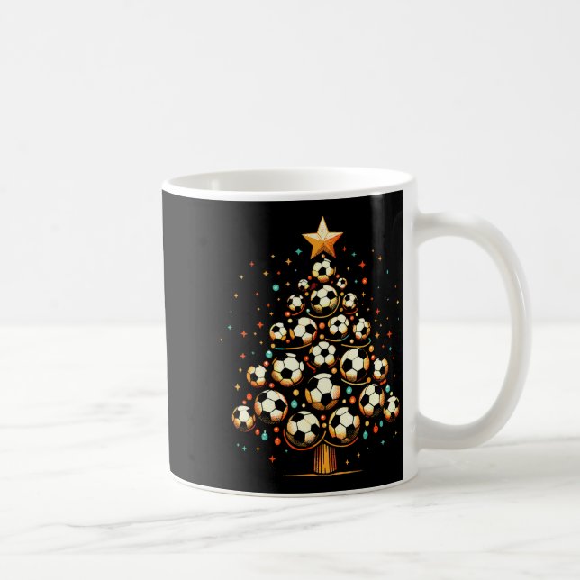 Caneca De Café Soccer Christmas Tree Santa Xmas Girls Boys Men Ki (Direita)