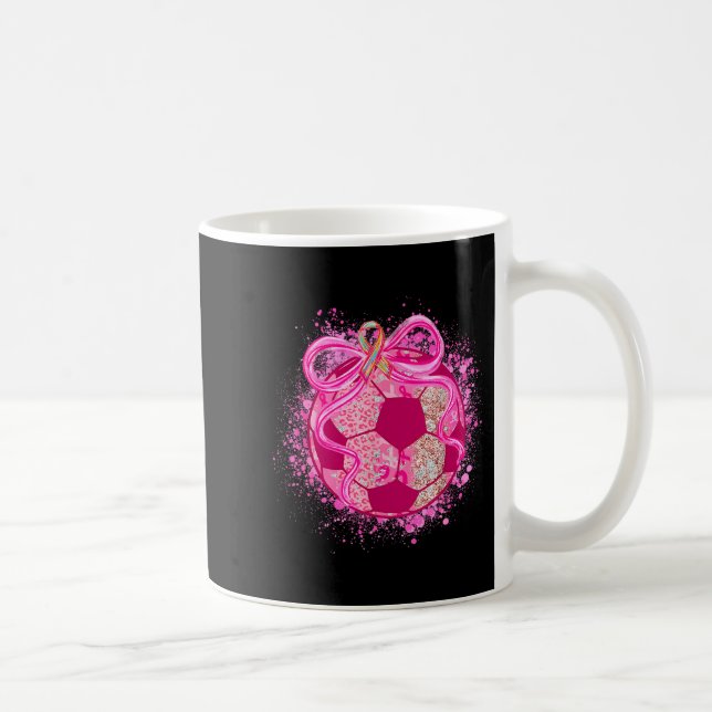 Caneca De Café Soccer Coquette Bow Breast Cancer Awareness Nk Rib (Direita)