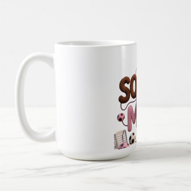 Caneca De Café Soccer Mom mug – Faux Yarn Cozy Pullover Gift (Esquerda)