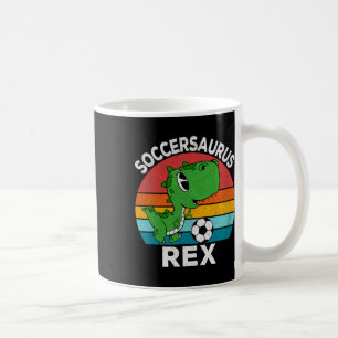 Caneca De Café Soccersaurus Rex Dinossauro de Futebol Para Menino