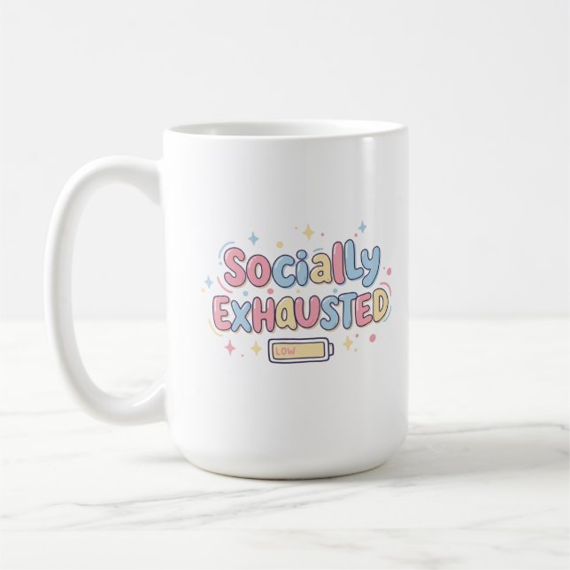 Caneca De Café Socialmente Esgotado (Esquerda)