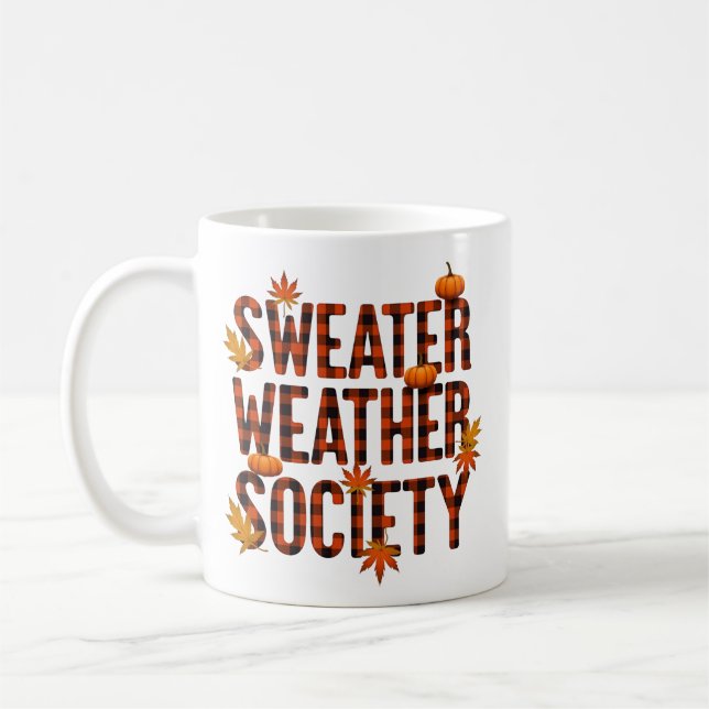 Caneca De Café Sociedade do Clima de Suéter Design Aconchegante d (Esquerda)